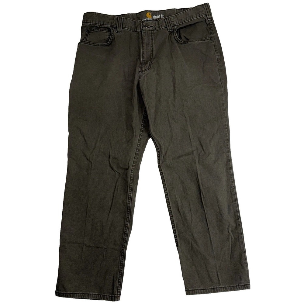 Carhartt Pants Men 36x28 Gray Rugged Flex Relaxed Fit Canvas 5-Pocket 102517-909